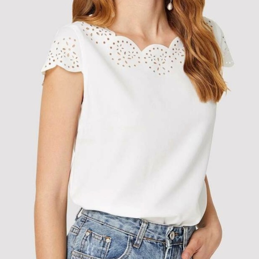 White cap sleeve shirt